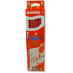 Lapiz Color Rojo Kores x6 Jumbo Con Sacapunta y Borrador